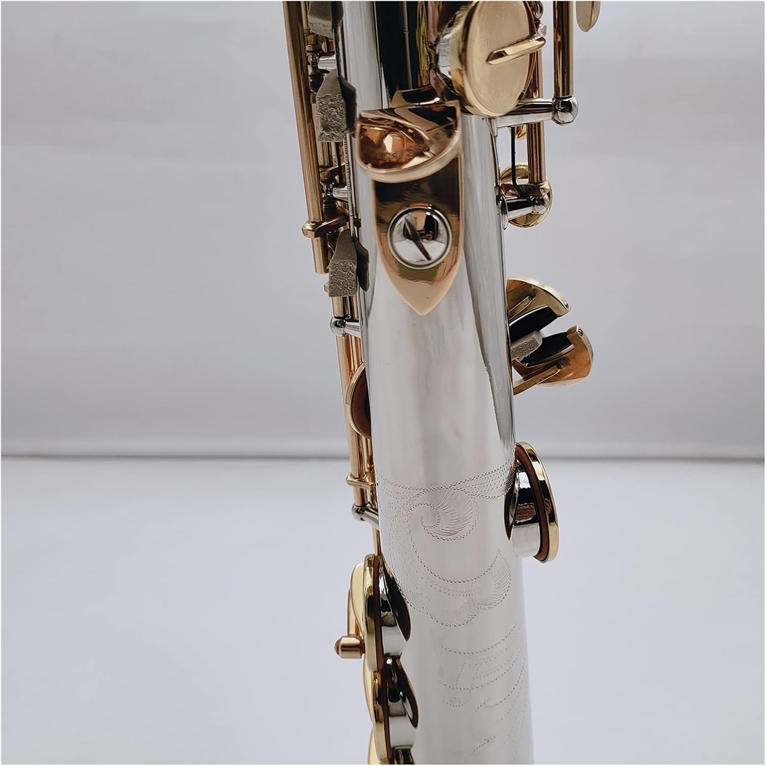 Sax Beginners Kit B Tone Split Soprano Saxophone Nickel Silver Plated Gold Key Professional Sax Mouthpiece with Case and Accessories Wind Instrument