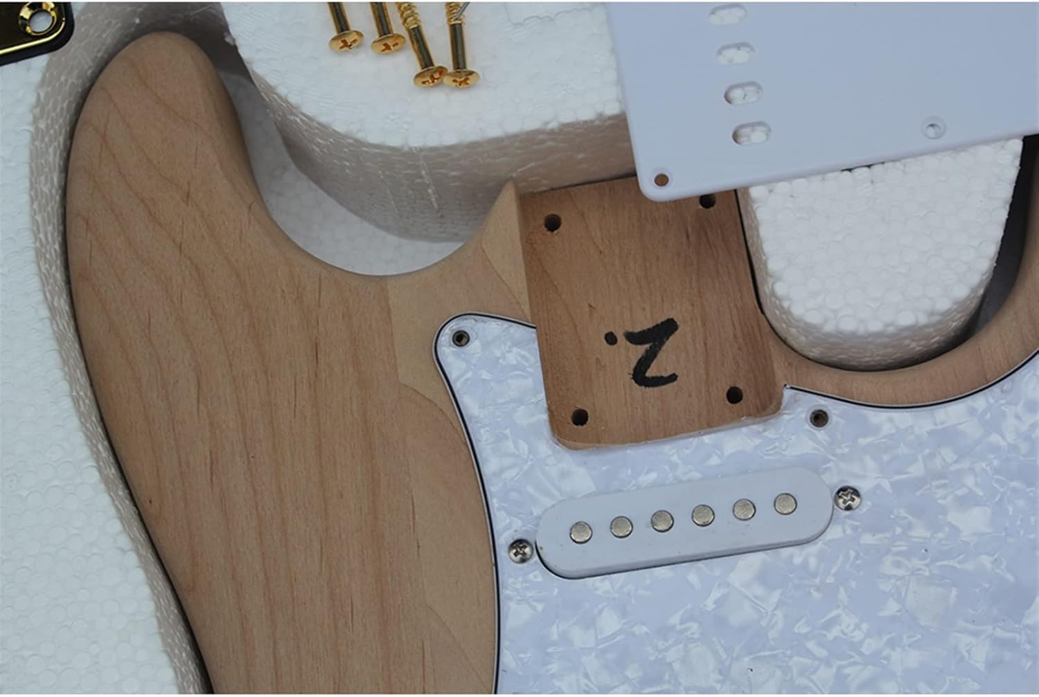 6-String Electric Guitar Semi-Finished Products with A Full Set Gold Plated of Accessories Self-Assembly Unfinished Guitar Set