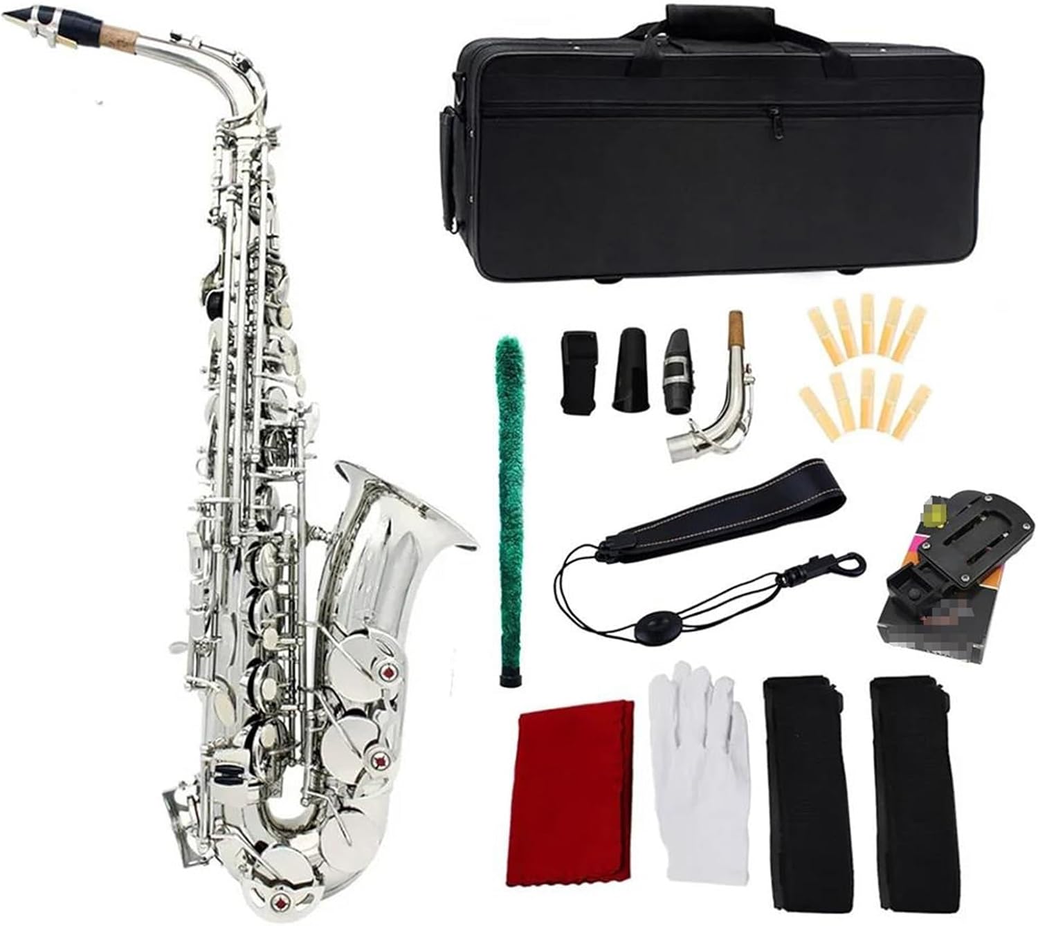Alto Saxophone With Carrying Case And Accessories Professional Brass Woodwind Music Instrument