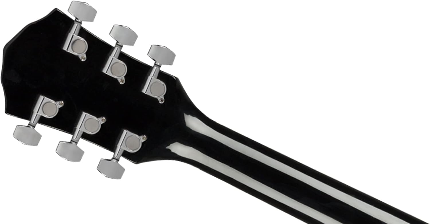 Fender FA-125 Dreadnought Guitar - Black Bundle with Hard Case, Tuner, Strap, Strings, Sting Winder, Picks, and Austin Bazaar Instructional Video