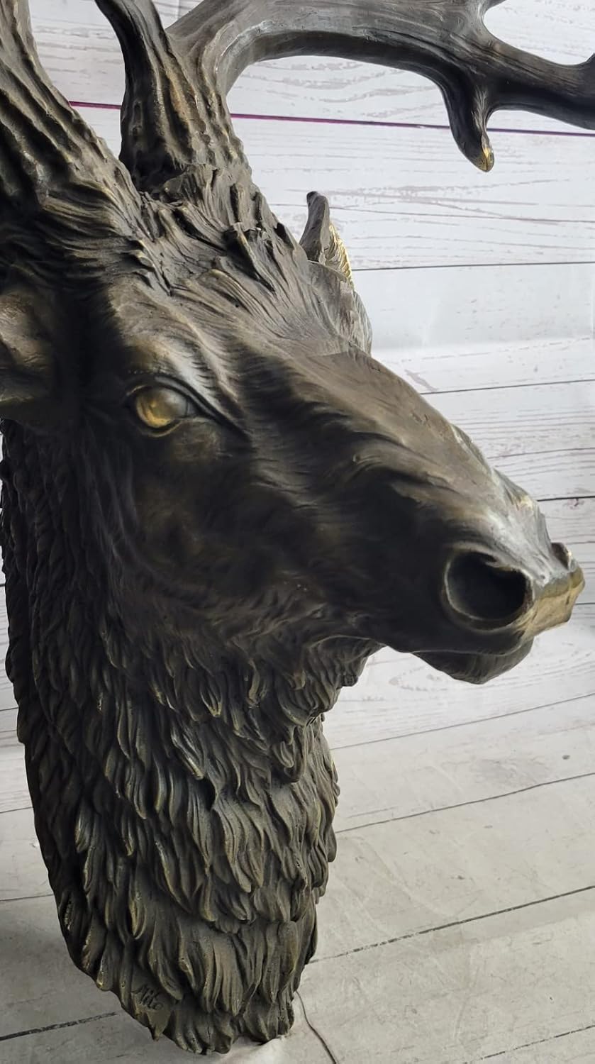 Superb Vintage Victorian Gilt Bronze Wall Mount with Bronze Stag 23