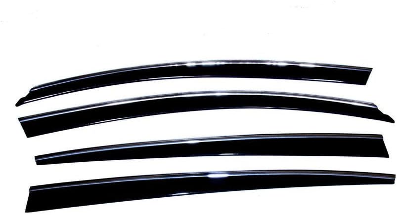 Auto Ventshade [AVS] Low Profile Rain Guards for 2006 - 2011 Lexus GS350; 2006 - 2012 Lexus GS300/GS400/GS460 | Window Vent Visors, 4 pcs. - Smoke w/Chrome Trim | 794009