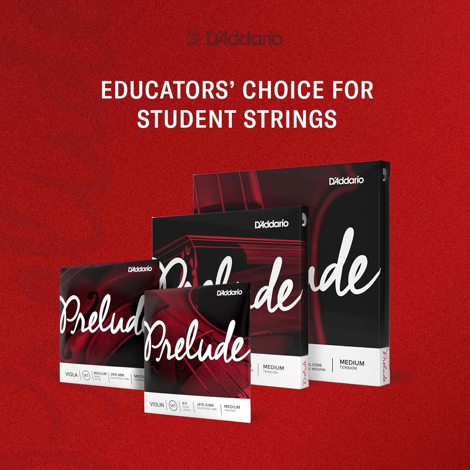 D'Addario Prelude Bass String Set, 1/4 Scale, Medium Tension