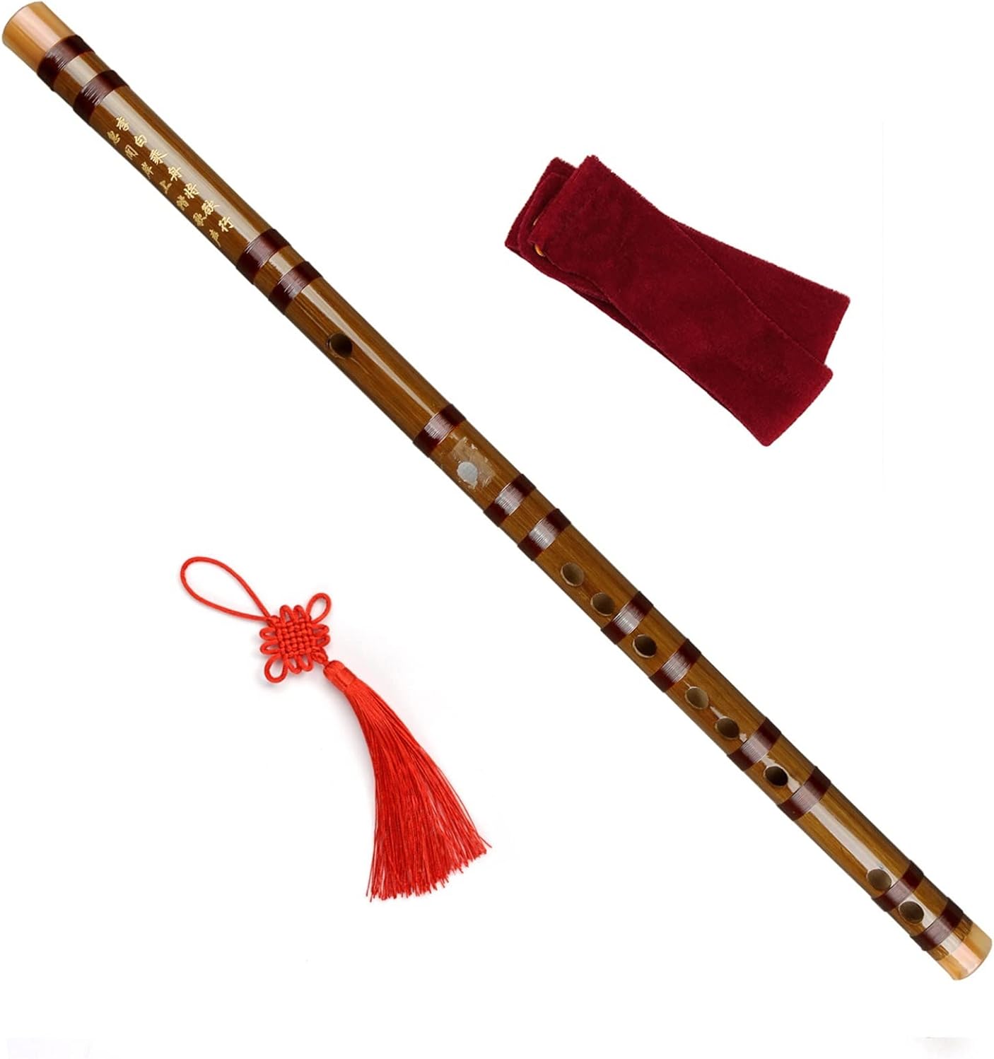 TSTS Chinese Bamboo Flute Brown Chinese Traditional Handmade Bamboo Flute Dizi Woodwind Instrument for Beginners (Color : E Key)