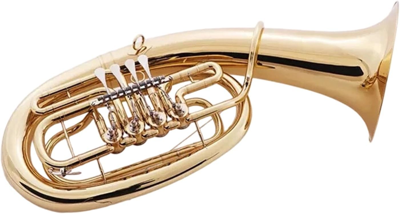 Lacquered Gold B Flat Four Key Euphonium Instrument For Beginners Euphonium All-brass Instrument