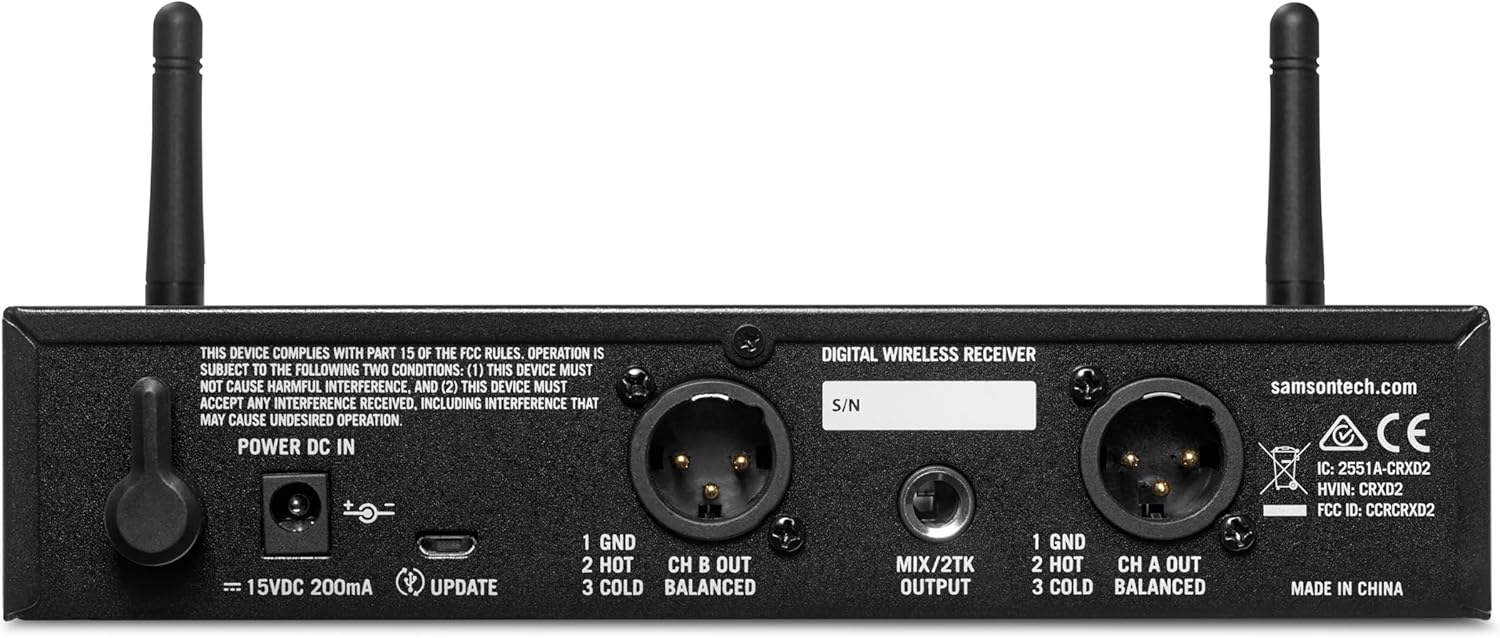 SAMSON Concert XD2 Dual Presentation Wireless Microphone System Lavaliere