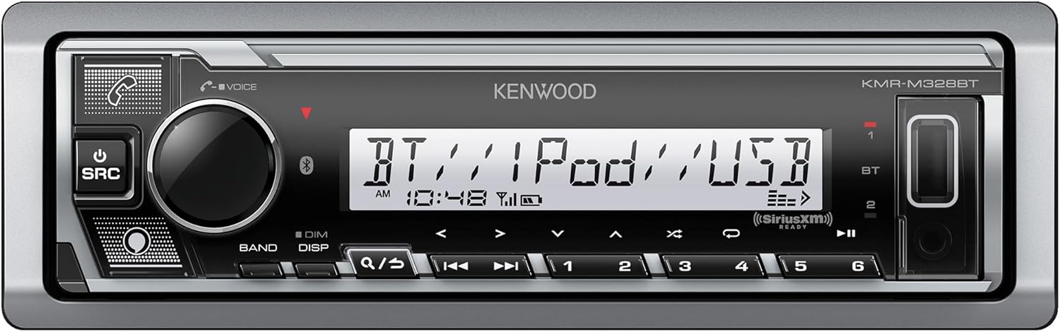 Kenwood KMR-M328BT Marine Digital Media Receiver with Alexa and Built in Bluetooth (Does NOT Play Cd's)