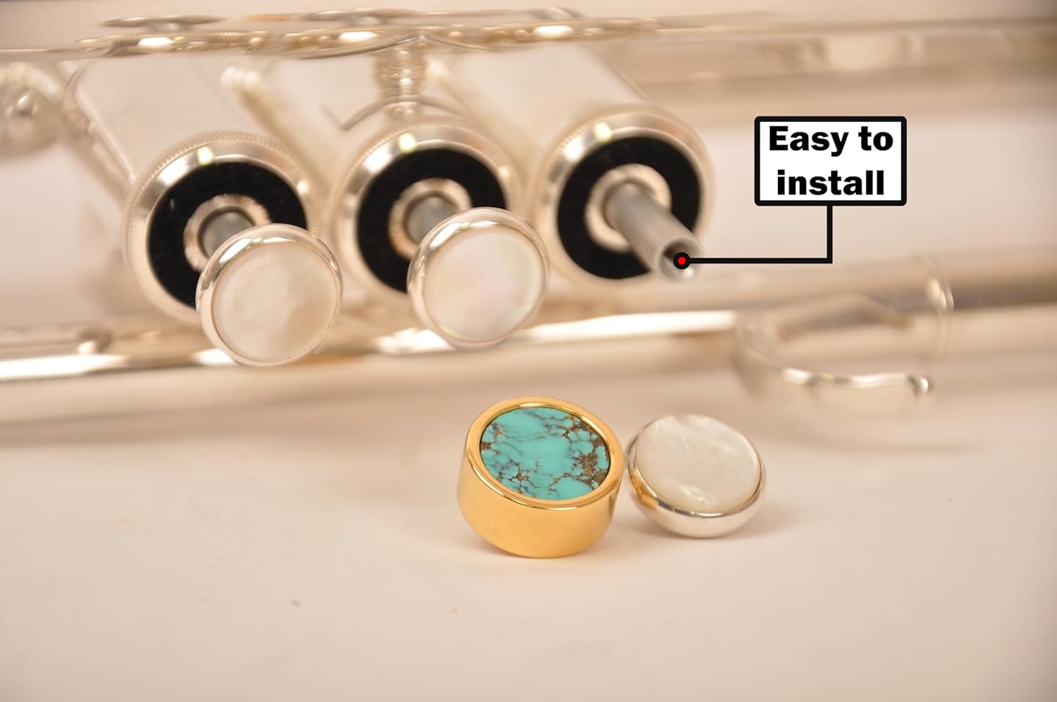 HEAVY Trumpet custom finger buttons for all Yamha (All YTR), Stomvi, Shagerl, Carol Brass and Fides Trumpets, Yamaha flugelhorn 631/731, Yamaha cornet models (Raw Brass, Lapis Lazuli)