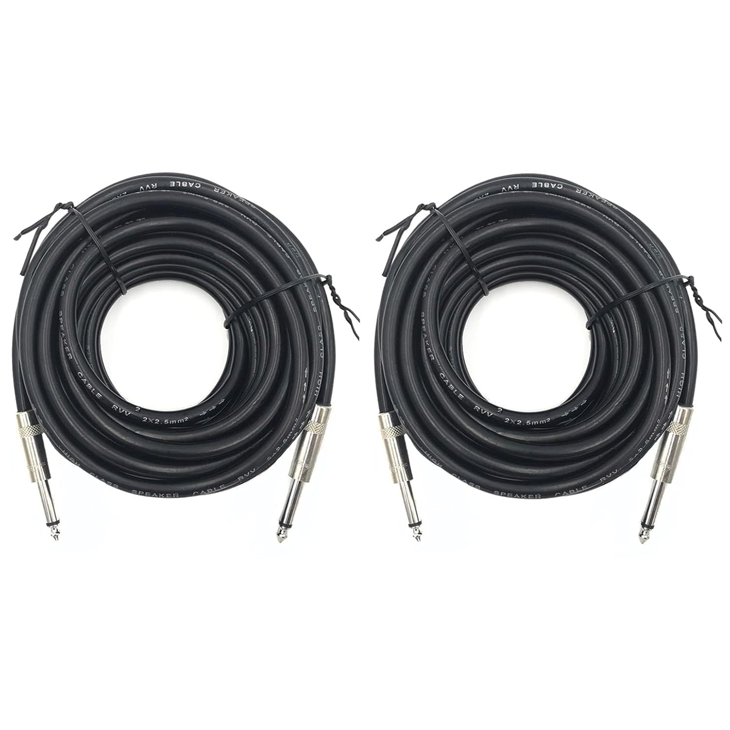2 Pack 100ft 1/4 Inch to 1/4 Inch Male Speaker Cable, 100 feet 6.35mm Stereo Audio Connection Cord, 12 Gauge AWG Wires