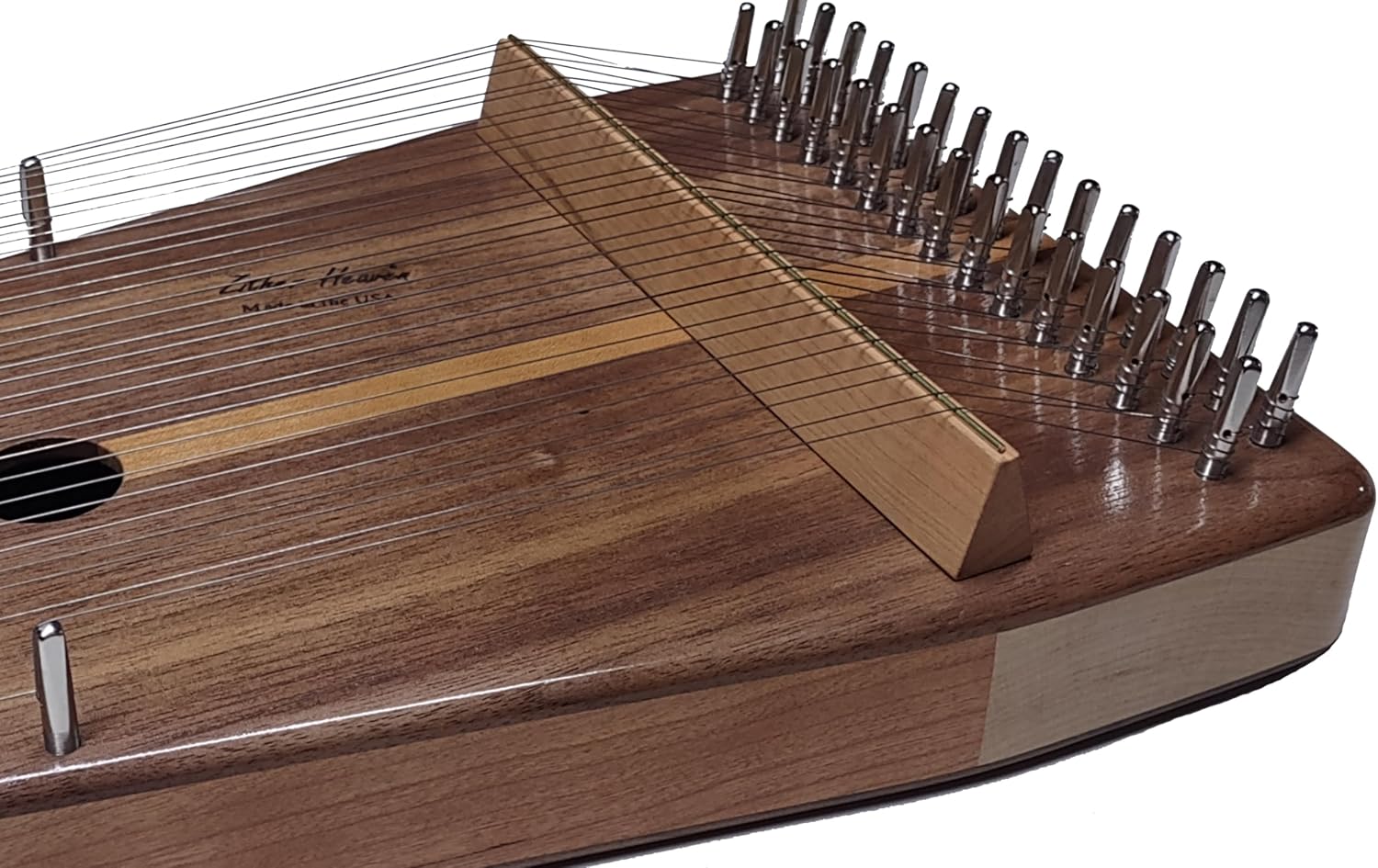 Bowed Psaltery Cherry with Black Walnut top and bottom, 30 strings with two bows