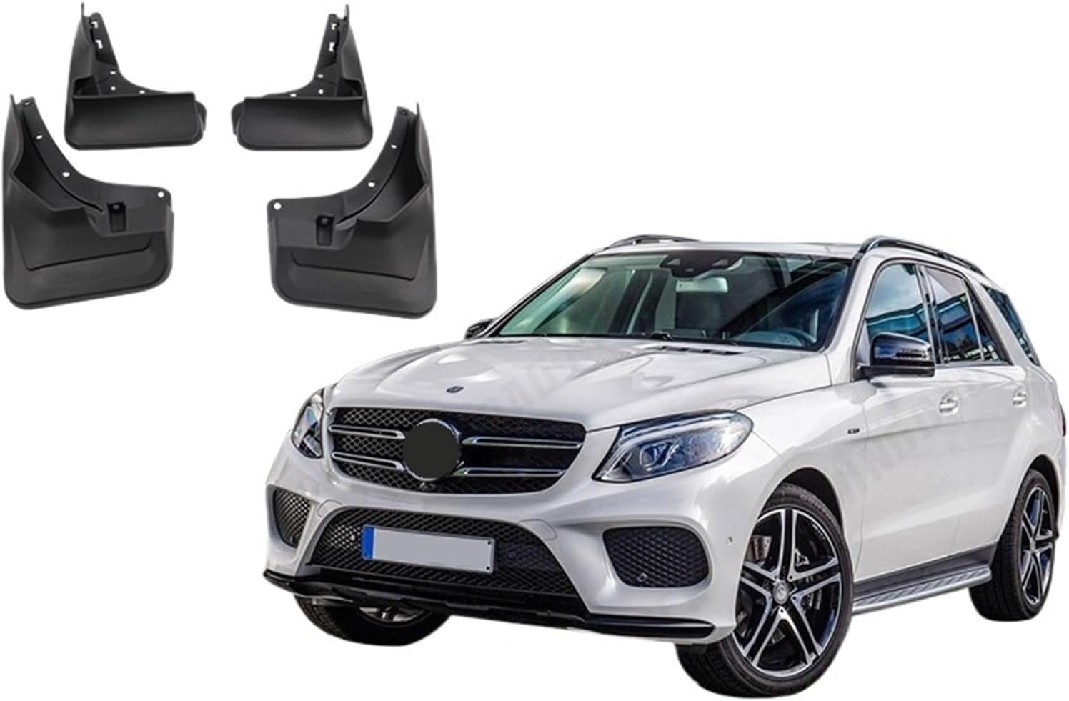 Compatible with Mercedes Benz GLE Class W166 2012-2019 2013 2014 Car Mudflaps Mud Flaps Splash Guards Mudguards Flap Fender Accessories(Without Pedal)