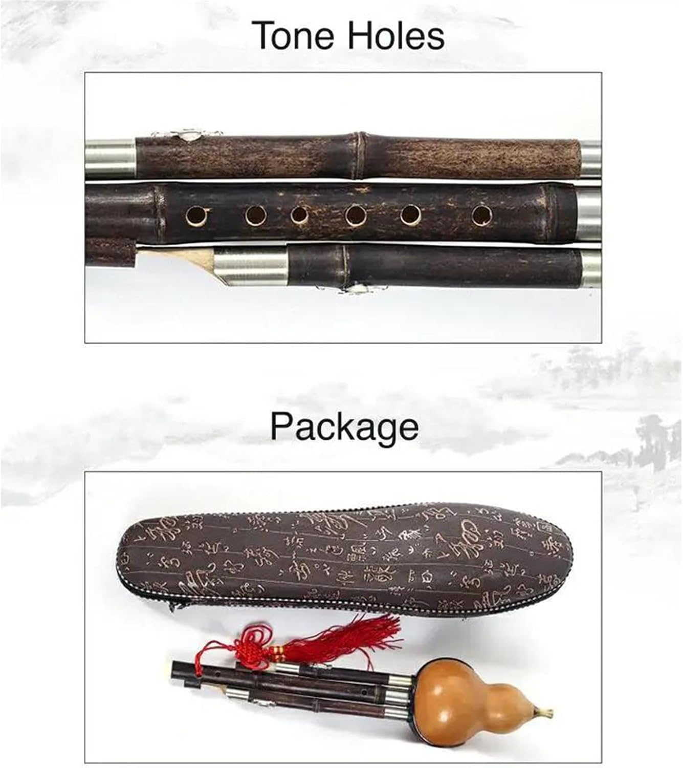 Hulusi Flute 1Piece C-Key Hulusi Traditional Chinese Handmade Flute Gourd Cucurbit Flute Ethnic Musical Woodwind Instrument