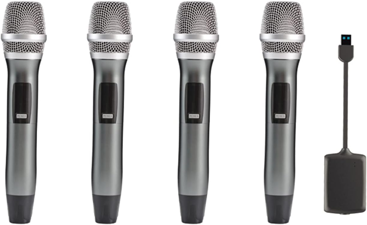 Multi-Person Singing Wireless Handheld Microphone and System,UHF Anti-Interference,Intelligent Noise Reduction,Echo Cancellation