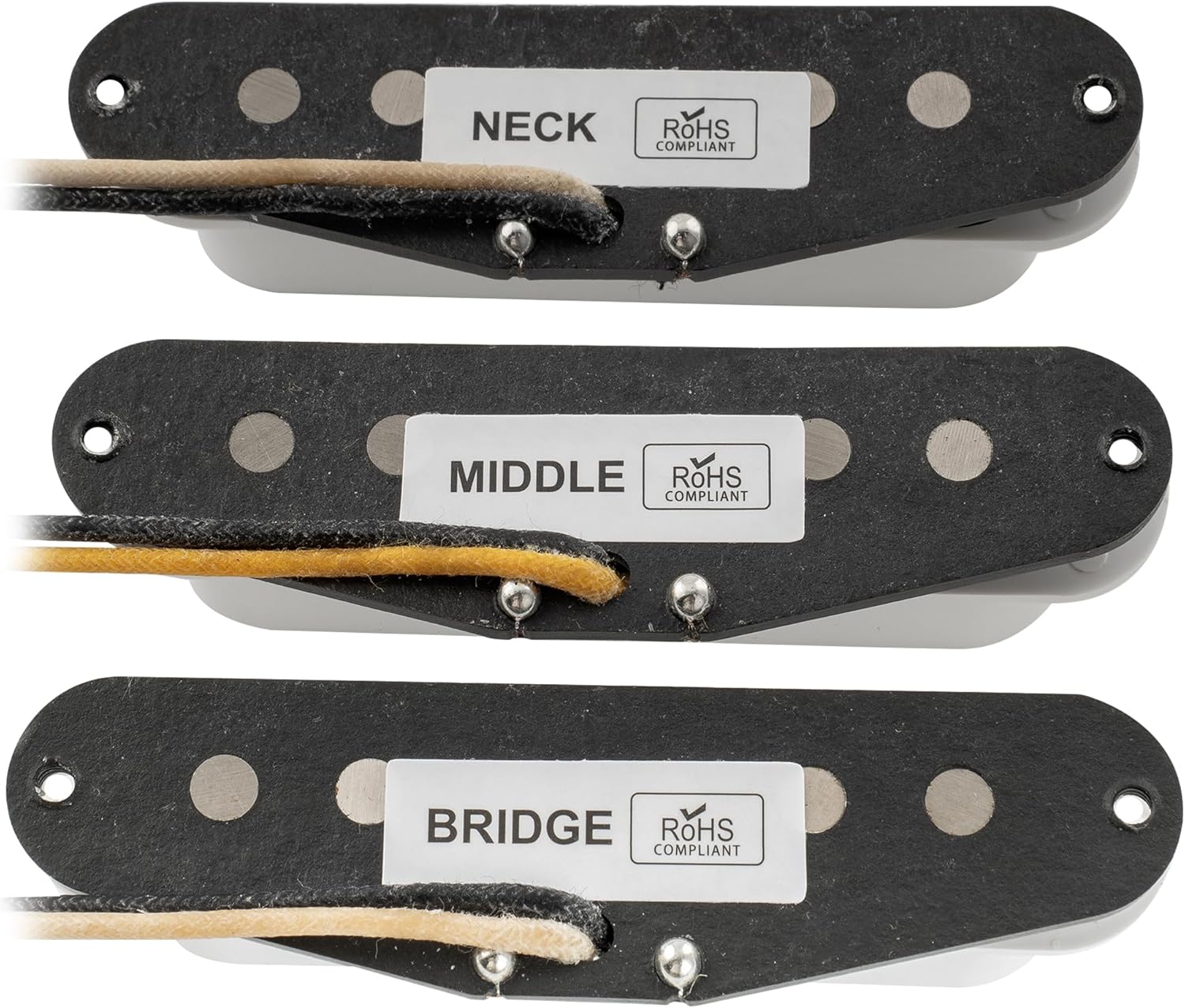 The Revival Pickups RPS5 1954 Strat Vintage Style Alnico 3 Single Coil Neck Middle Bridge Pickups Set for Strat Style Electric Guitar, White