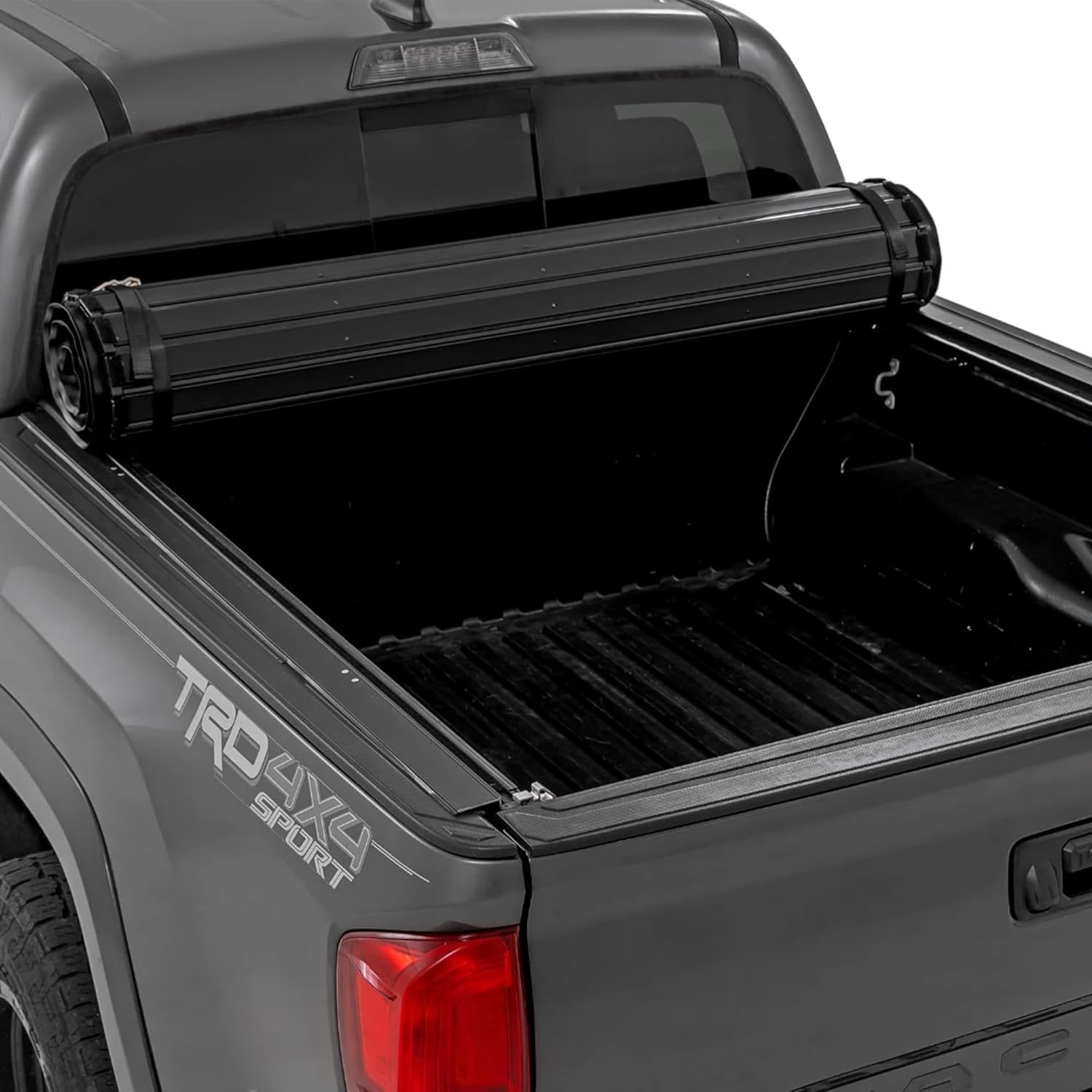 Rough Country Hard Roll-Up Tonneau Cover for Toyota Tacoma (2016-2023) - Aluminum Truck Bed Cover, Fits 5' Bed