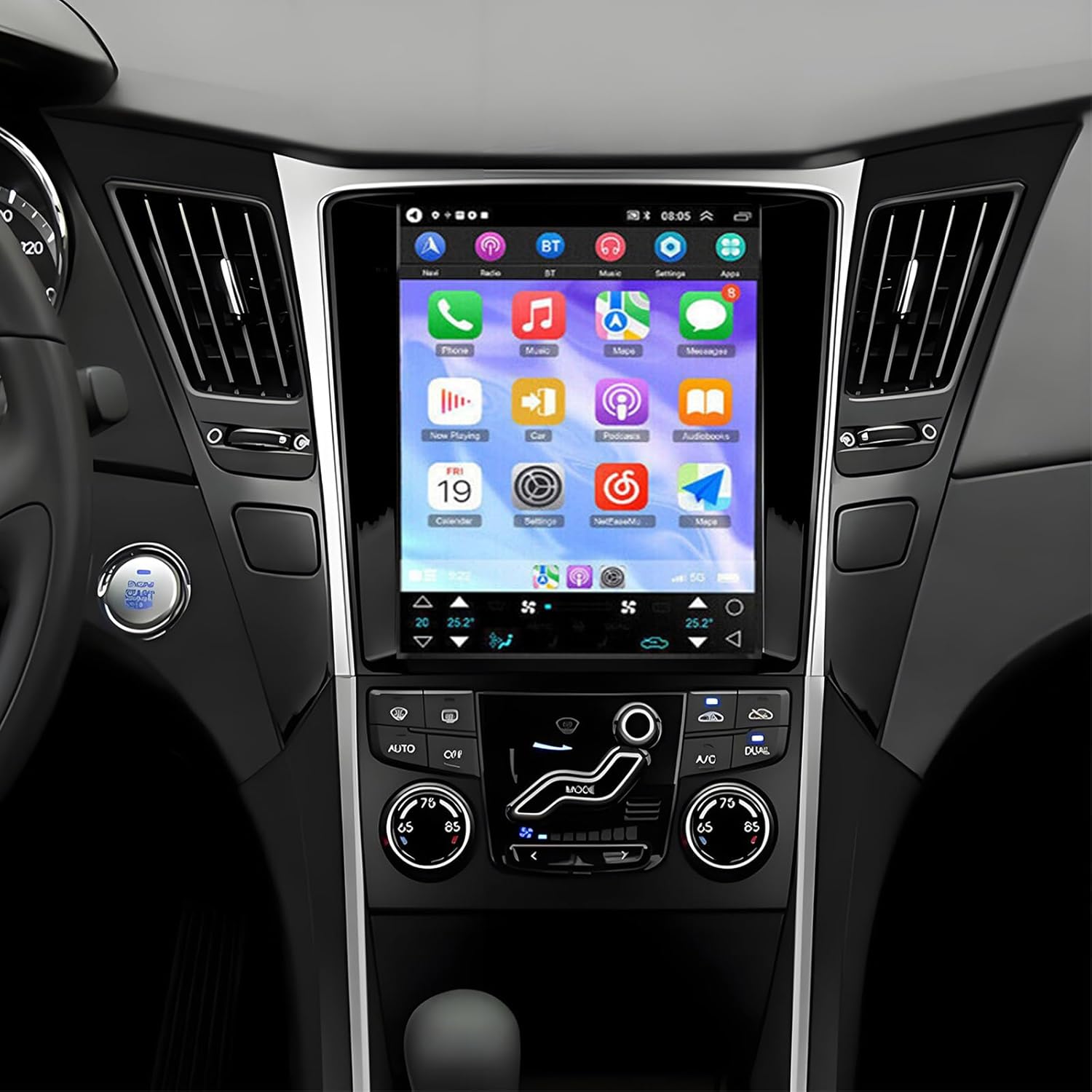 PHEZEN Android13 Car Radio Receivers for Hyundai Sonata 2011-2015, 9.7 Inch Touchscreen Wireless Car Stereo with Carplay Android Auto Mirror Link Bluetooth WiFi GPS Backup Camera Mic 2G+32G