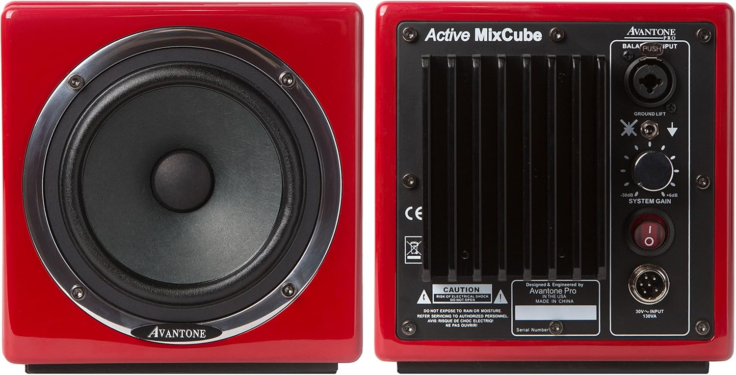 Avantone Pro Active MixCubes 5.25 Inches Powered Studio Monitor Pair - 10th Anniversary Red