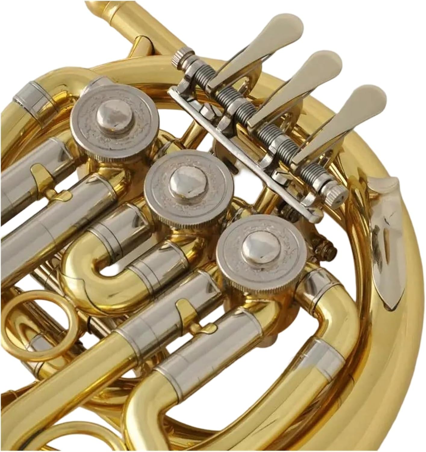 4 Key French Horn Gold Mini French Horn Engraved Instrument