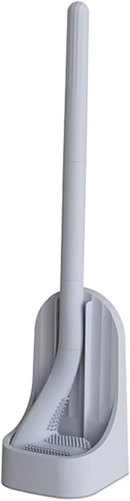 Toilet Brush Toilet Brush Toilet Brush and Holder, Toilet Bowl Brush with Long Handle and Flexible Bristles, Bathroom Toilet Bowl Toilet Brush and Holder (Color : Blue) (Gray)