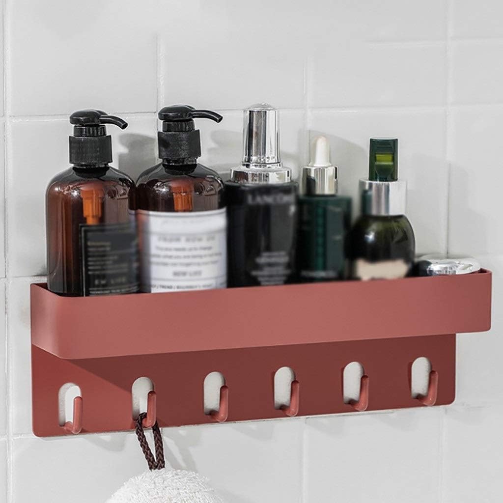 VIDI Bathroom Shelf Punch-Free Seamless Rack with Hooks Storage On Wall Firmly adsorbed Surfaces 19X19X28cm
