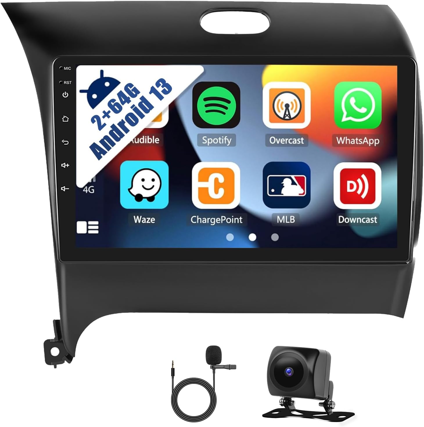 CAMECHO 2+64G for KIA Forte Cerato K3 2013-2018 Android 13 Car Stereo with Wireless Apple CarPlay Android Auto 9