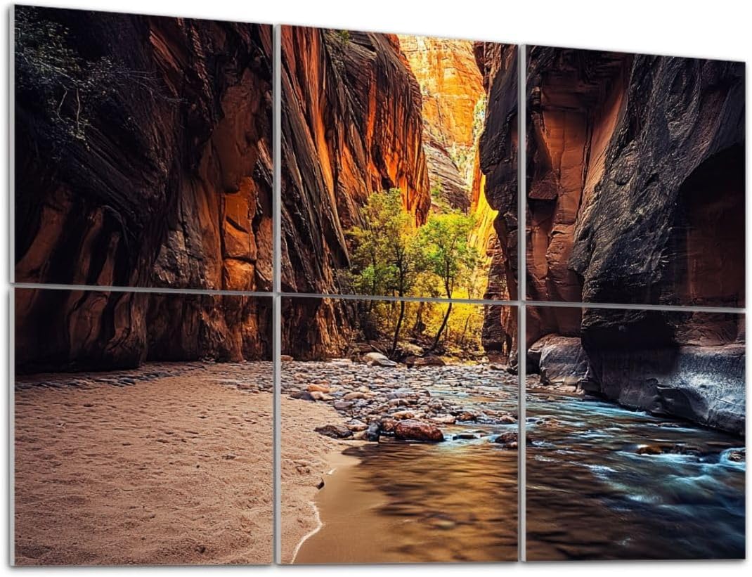 Art Acoustic Panels Self Adhesive Wall street Narrows Zion National Park Utah 6 Packs Decorative Soundproof Wall Panels Large Sound Absorbing Panels for Home Office 48