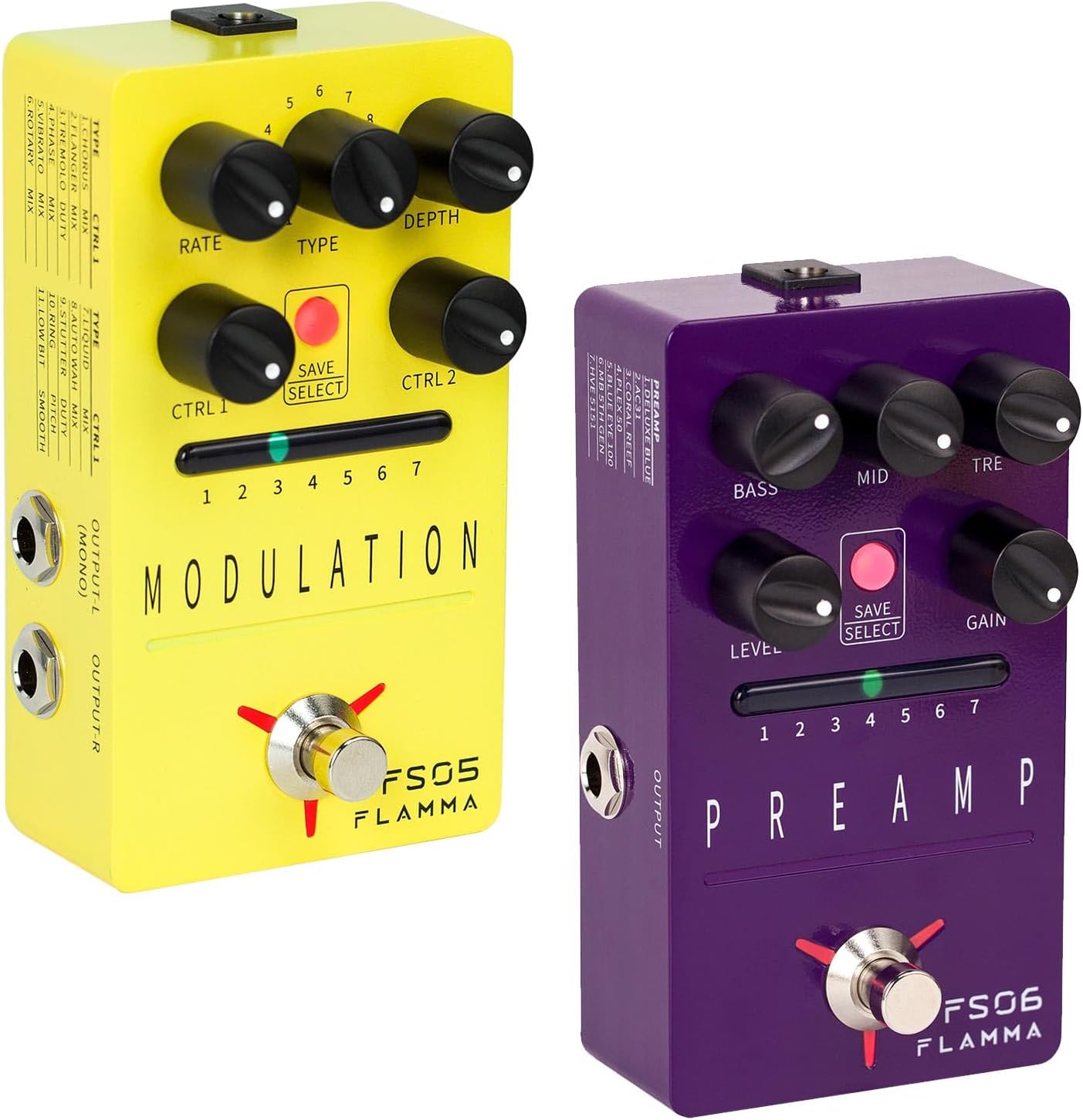 FLAMMA Modulation and Preamp Guitar Pedals