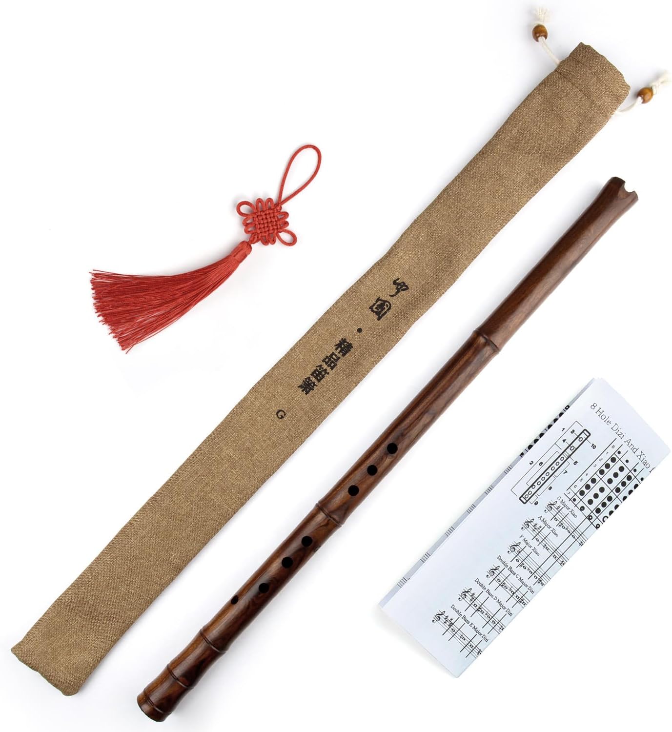Vertical Wooden Flute Key G Traditional Chinese Musical Instrument Woodwind Music Instrument Xiao