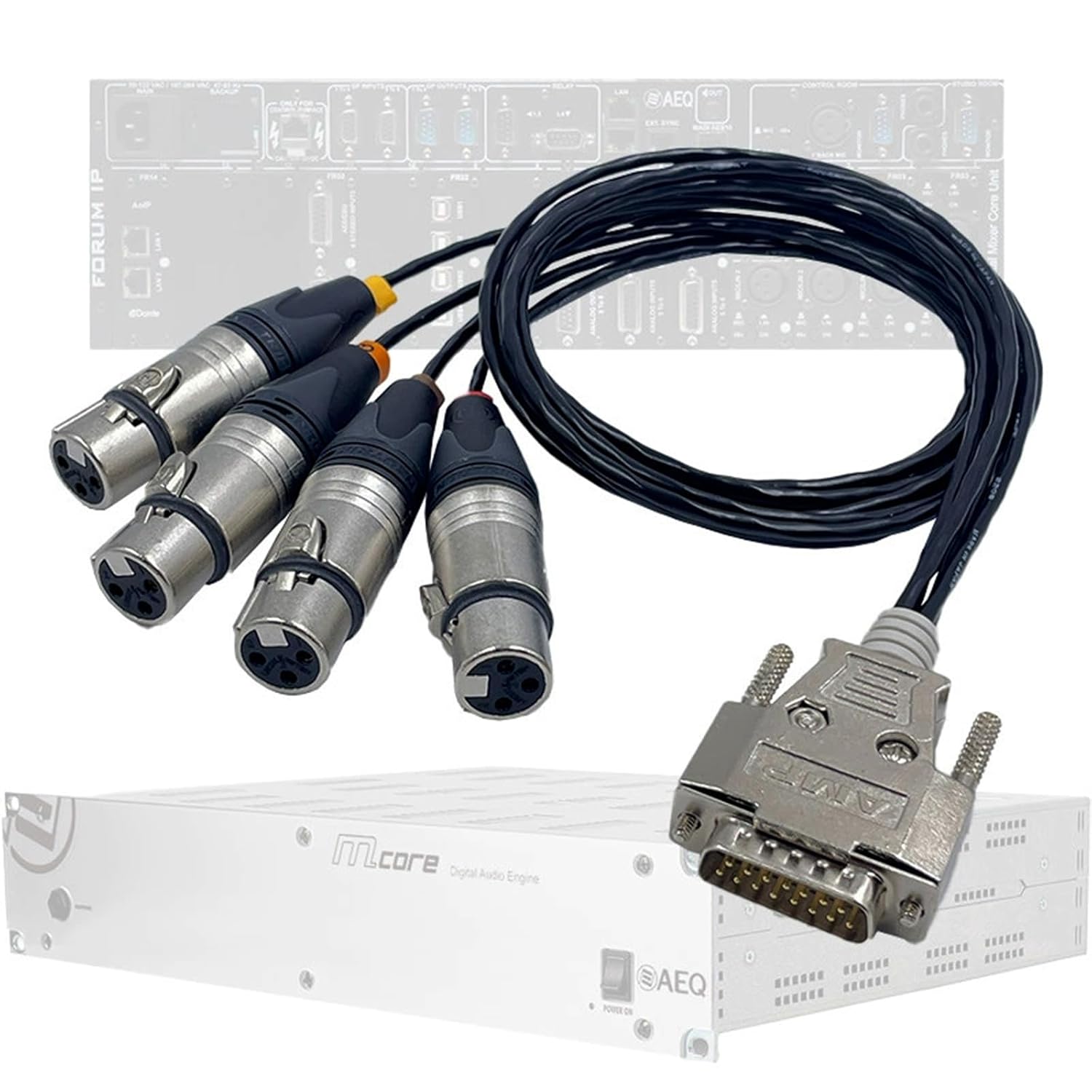 DB15 Male to 4 XLR 3Pin Female Professional Analog Audio Mixer Connection Cable for Used for Ultra Compact Audio Mixers 1.5Meter