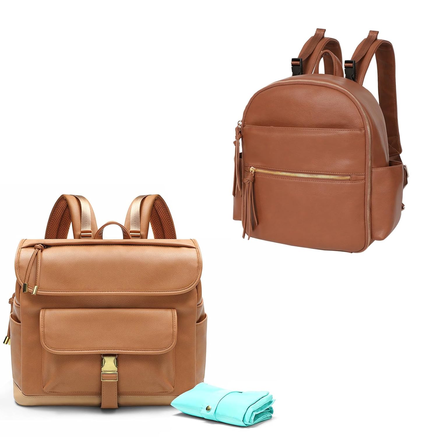 MOMINISDE Mini Diaper Bag Backpack, Small Diaper Bag, Mini Diaper Bag, Diaper Bag Organizers, 4 Insulated Pockets, Changing Pad, Stroller Straps