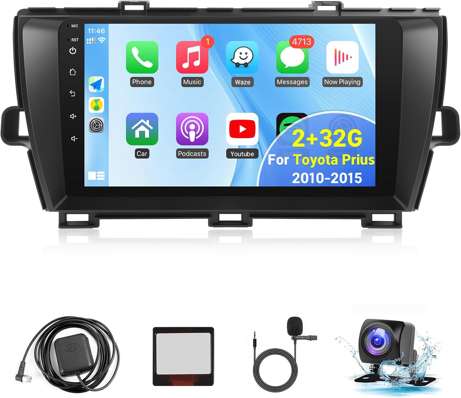 Android Car Radio for (JBL Version) Toyota Prius 2010 2011 2012 2013 2014 2015 Carplay Android Auto, 9 inch Touchscreen for Toyota Prius Stereo Bluetooth GPS SWC Can Bus