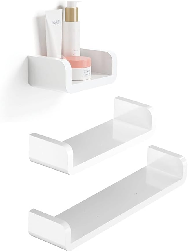 Shower Shelves Bathroom Shelf, Wall Mounted Organizer, Drill Free Fixture Furniture Rack Accessory Bathing Accessories (Color : Full Three)