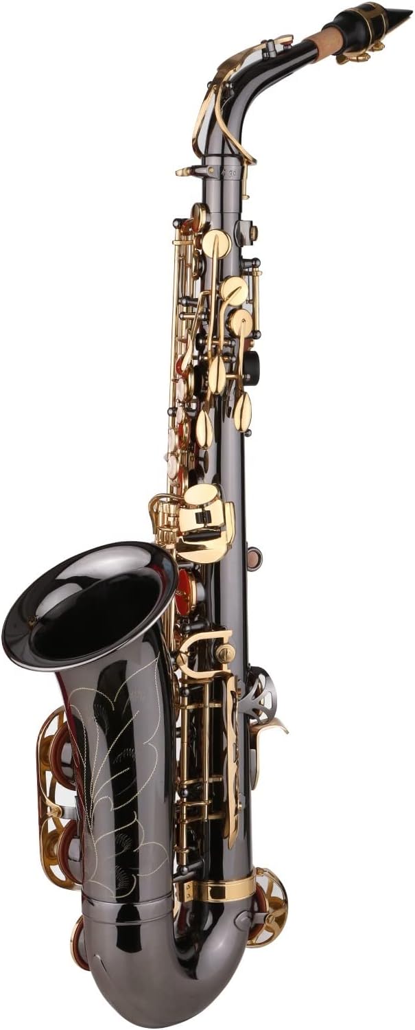 E-Flat Saxophone Brass Lacquer Gold EB Alto Nickel-Plated Brass Body Woodwind Instrument