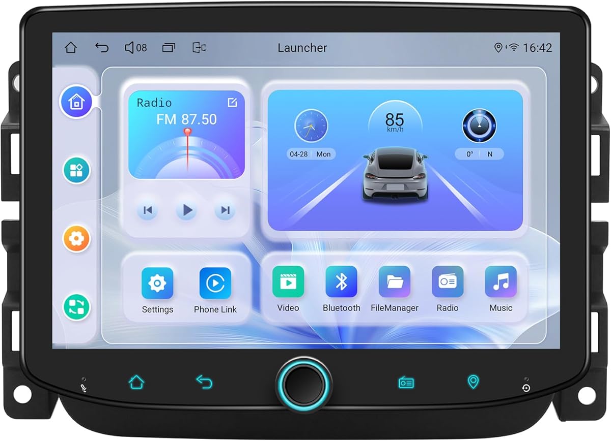 Joying Car Radio for Jeep Renegade 2015-2020 Upgrade, Android 13 Head Unit 8 Inch IPS Touchscreen Stereo 4GB+64GB with CarPlay & Android Auto, GPS Navigation, AM/FM, Volume Knob(JY-RC701T4)