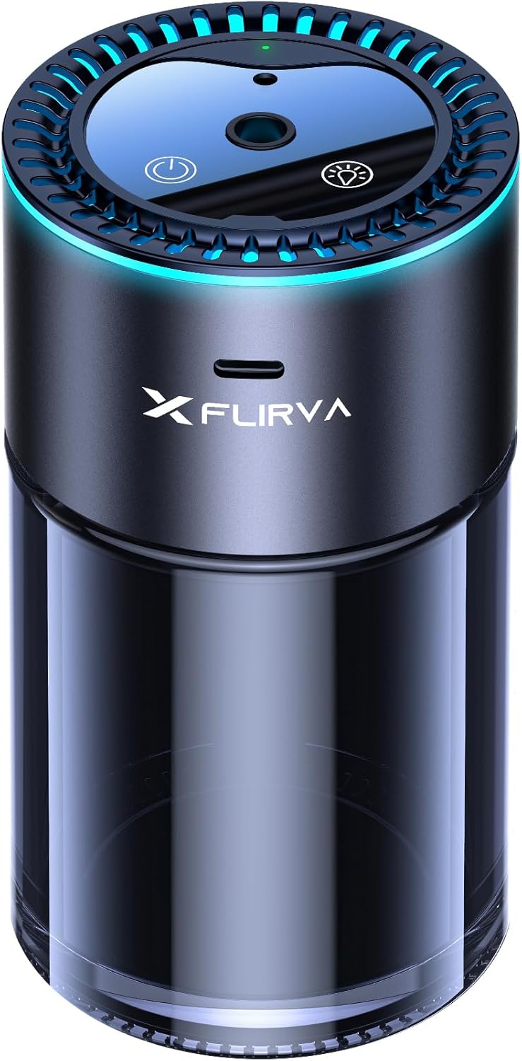 Car Air Freshener, 240 Days Use (180ML Super Refillable), 5s Full-Car Fragrance, Adjustable Intensity, Auto On/Off, Ambient Light, Jasmine Scent, Perfect for Car/Bedroom, F26 Plus（2025 Model）