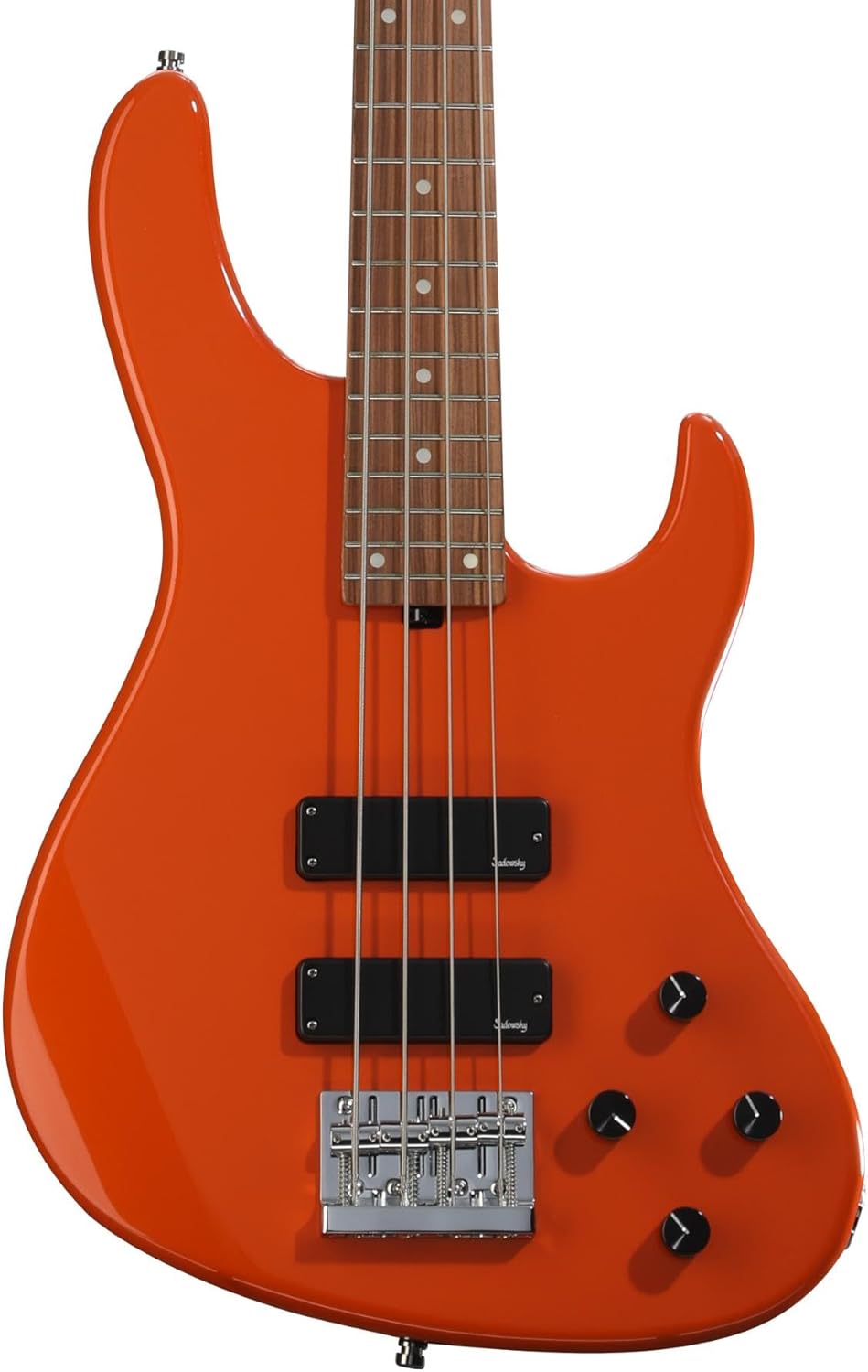 Sadowsky MetroExpress Modern Bass Guitar - Candy Apple Orange, Morado Fingerboard