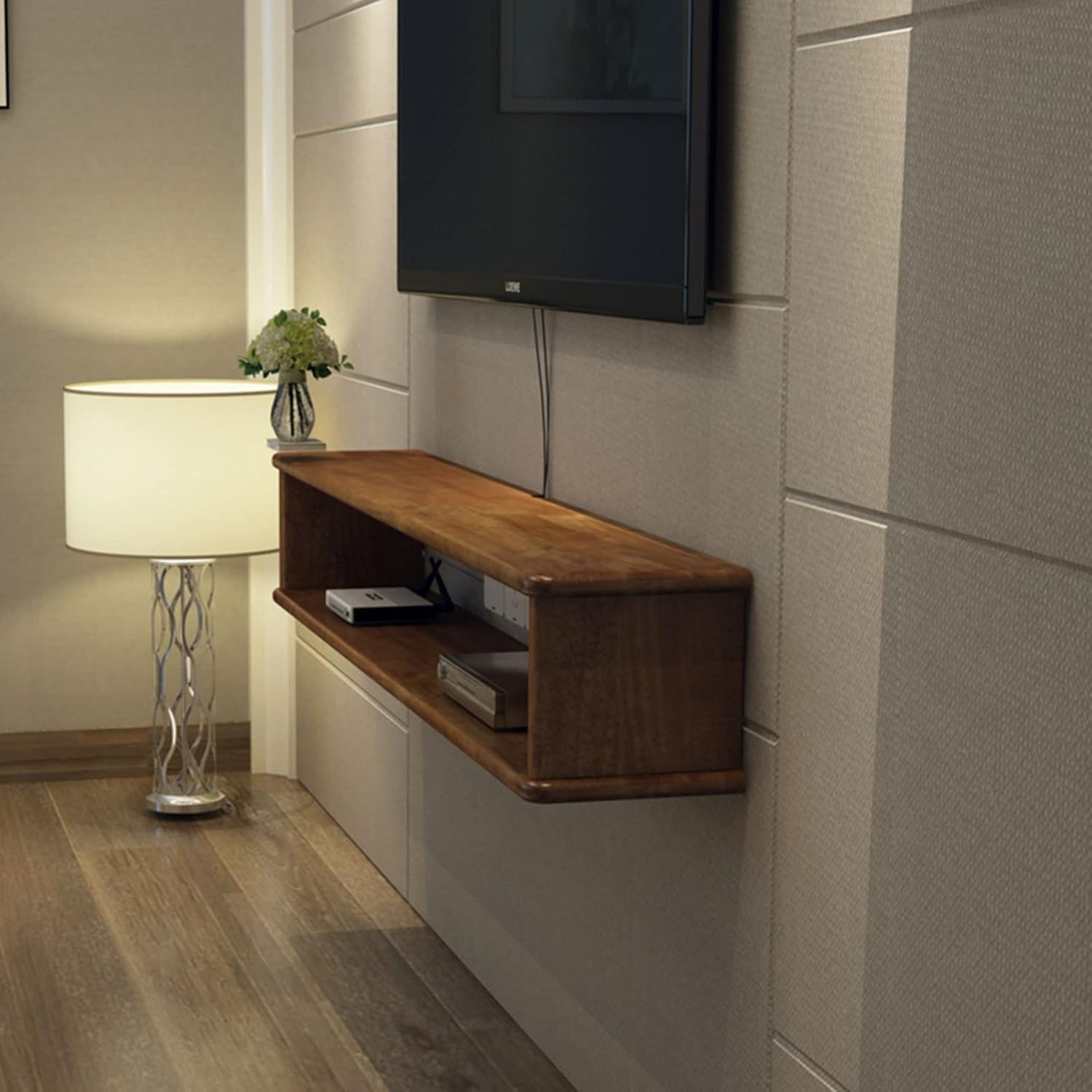 Wall Mounted TV Cabinet Wall Shelf Floating Shelf Entertainment Unit TV Stand TV Console Set top Box Router Gaming Shelf Wall Mount Corner Shelves Wall Cabinet Wall Unit Decor Utility Shelve