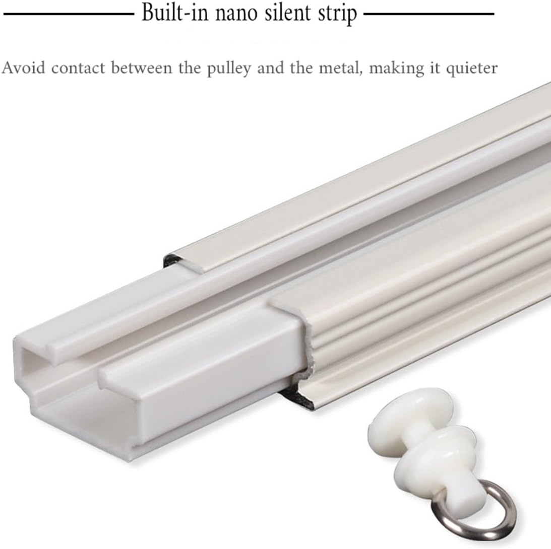 JEDAL Curtain Track Ceiling Track Wall Mount Curtain Rails System with Nano Rollers and 90 Degree Corner Bends Living Room Shower Room Curtain Tracks Set (Size : 15.1ft)