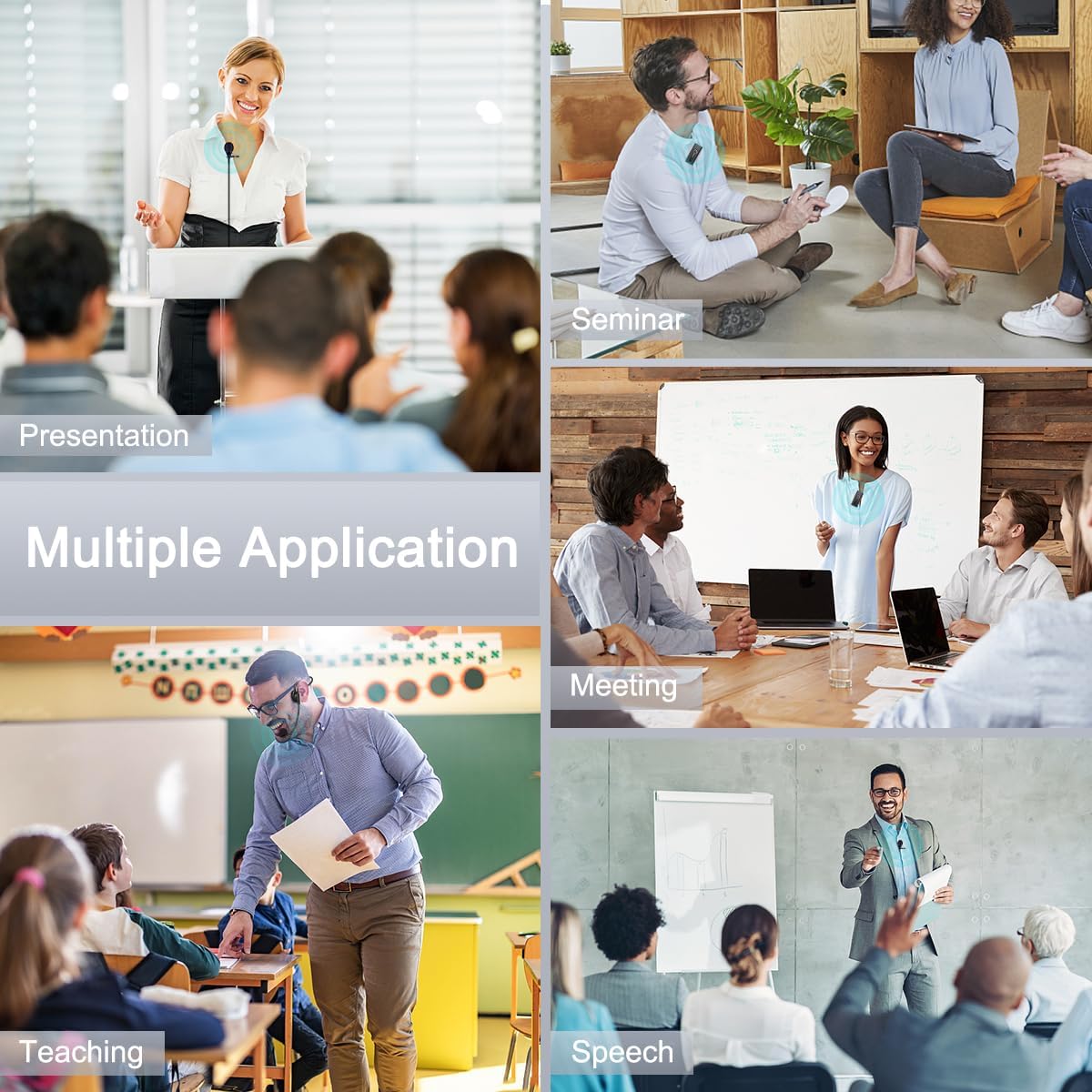 KIMAFUN Wireless Lavalier Microphone System, Wireless 2.4GHz Lapel Mics Handheld Mic 2 in 1 for Teaching, Teachers, Speech, Tour Guiding, Speaker, Amplifier, PA System, Broadcast, KM-G70(1TX1RX)