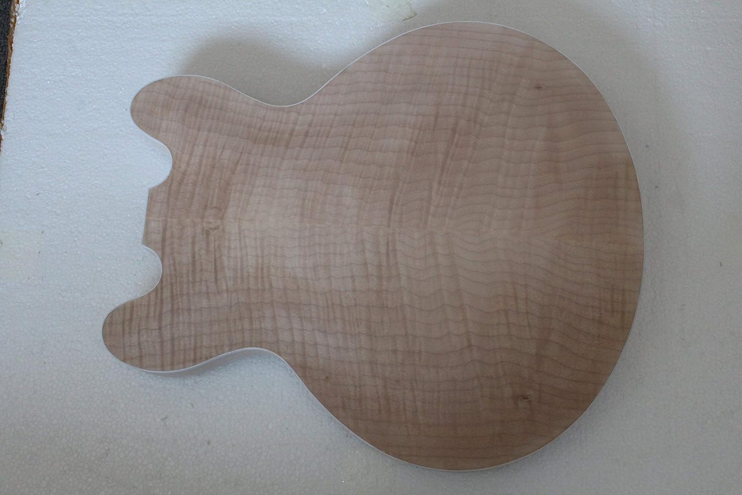 335 Style Project Semi-Hollow Guitar Kits Jazz Body DIY Electric Guitar Kit (Natural A)