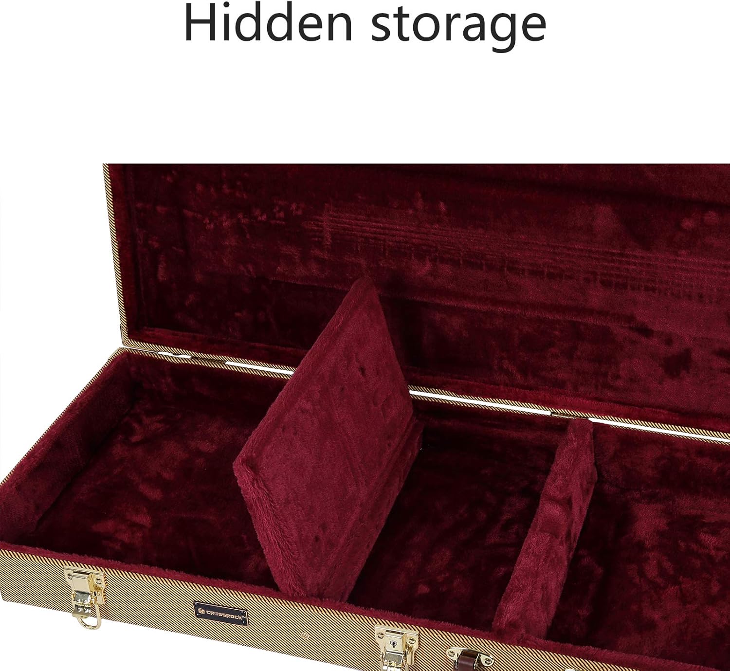 Crossrock Wood Case Fits Electric Bass Guitars-Vinyl Tweed (CRW620BTW)