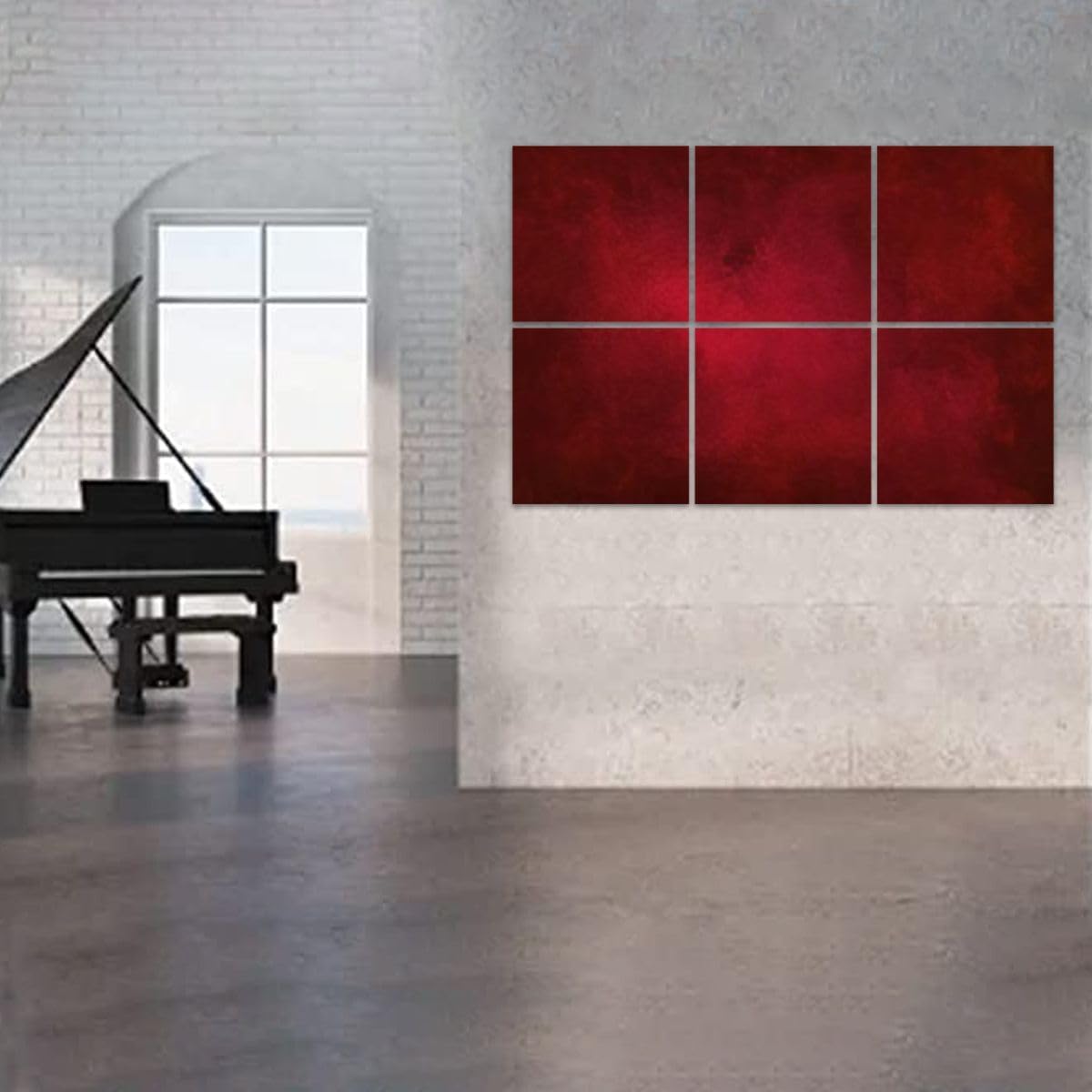 6 Pack Art Acoustic Panels Red Marbled Texture Christmas Color Soundproof Wall Panels Padding Decorative Sound Absorbing Panels 72