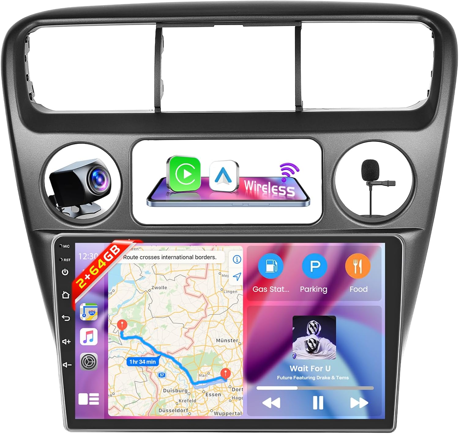 [2G+64G] Android 13 Car Radio for Honda Accord 6 1998-2003 with Wireless Carplay Android Auto, 9