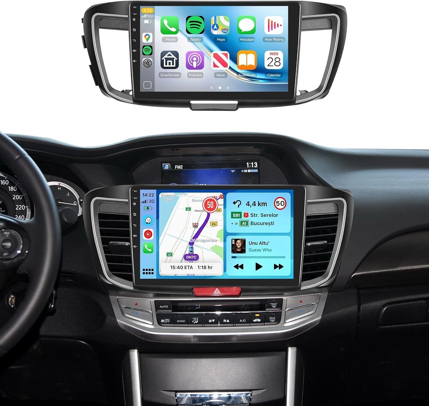 4G+64G Radio for Honda Accord 2.4L 2013-2015 Car Stereo with Wireless Carplay Android Auto,10.1'' 1280X720P IPS Touch Screen,5.0Bluetooth,Android Auto,FM/RDS,Backup Camera