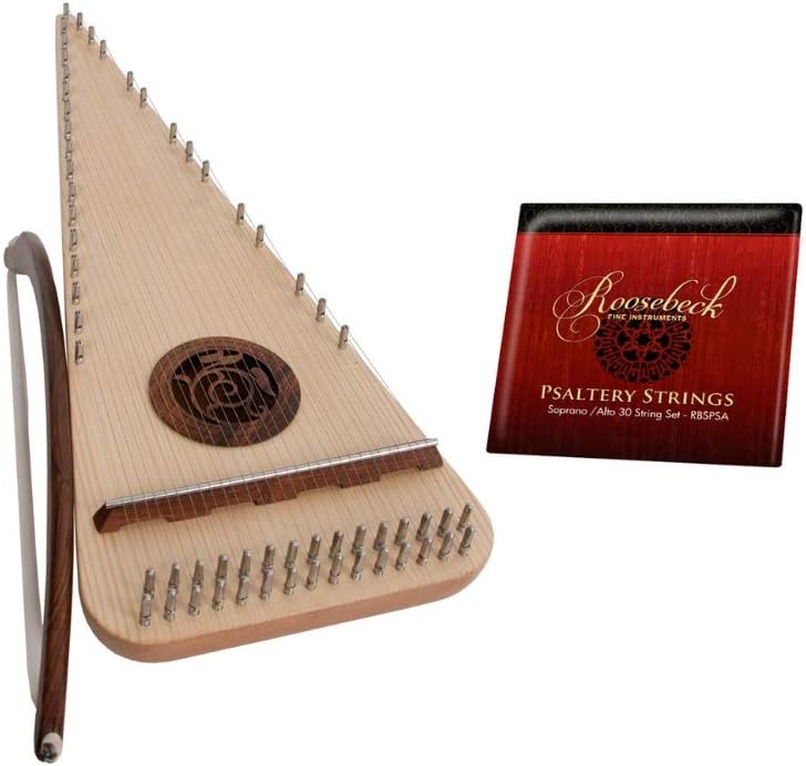 Alto Psaltery & Bow Package Includes: Roosebeck Left Hand Handed Rounded Alto Psaltery & Bow + Extra Replacement Alto & Soprano Roosebeck Psaltery Strings Set