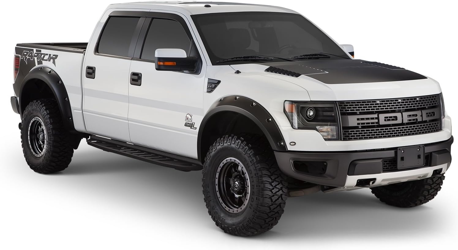 Husky Liners Fender Flares Pocket Style | Fits 2010-2014 Ford F-150 SVT Raptor | Front & Rear, 4-pc Black - 2802938