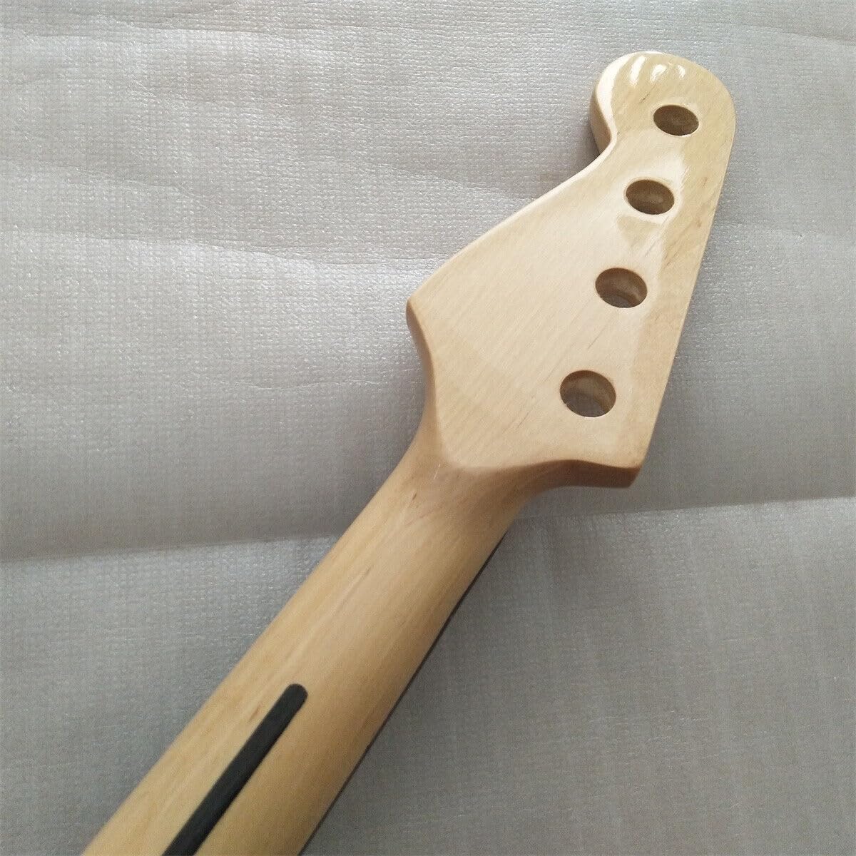 Fretless P BASS Guitar Neck Maple 20 Fret Rose Real Inlay 4 String Gloss