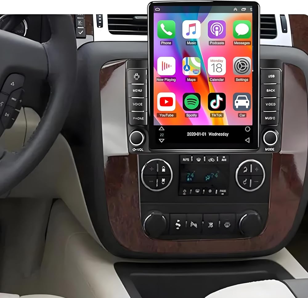 PHEZEN Car Stereo for Chevrolet GMC 2006 2007 2008 2009 2010 2011 2012 2013 2014 Radio Upgrade 9.7 Touch Screen with with Carplay Android Auto AHD Backup Camera Mirror Link GPS SWC WiFi FM-2+32G