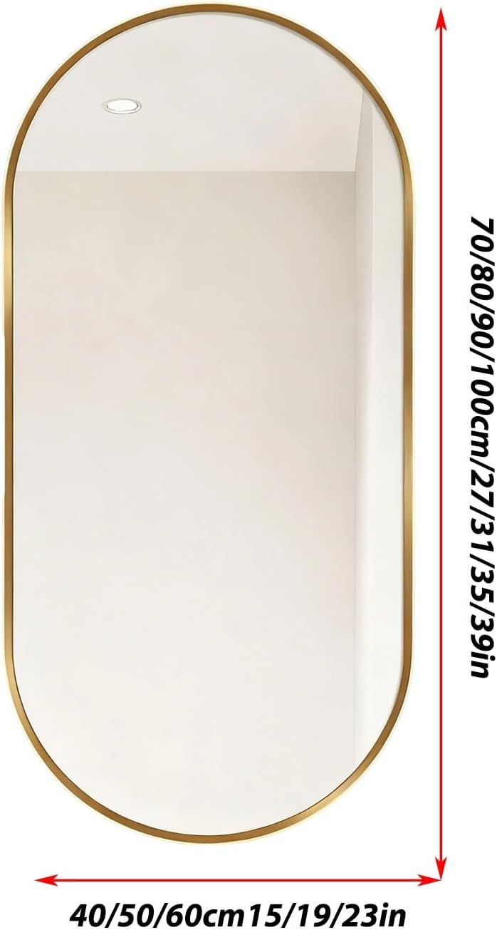 Wall Mount Corner Mirror Rotating Tilting Mirror with Extendable Arm and Metal Frame Vertical & Horizontal for Living Room Dressing Room Bedroom(Walnut,50 * 100cm/19 * 39in)