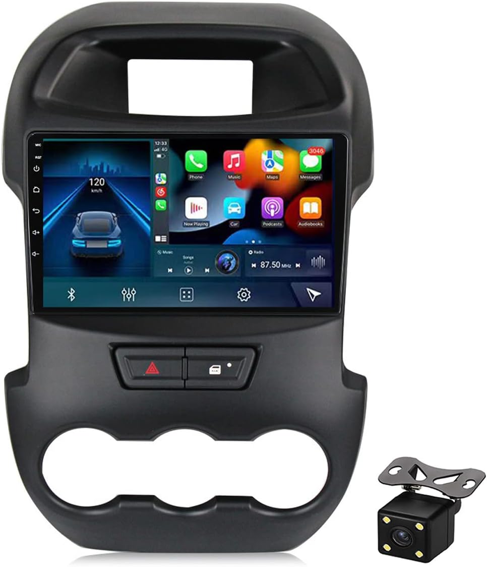 Double Din Car Stereo with Bluetooth in-Dash 9 Inch Touchscreen Car Radio for Ford Ranger 2011-2016 with Backup Camera Support Carplay/DSP/4G/5G WiFi/SWC/FM,M400s 4g+64g